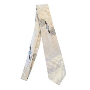 Vintage 60s Korry Ties for May Company Silver Mod Graphic Silk Tie